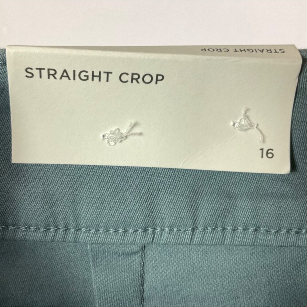 NWT LOFT Outlet Straight Crop Gray/Blue Pants, size 16, Front pockets - Picture 5 of 12